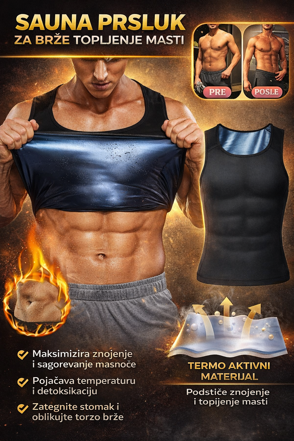 Termo Prsluk - Sagorevanje Masti i Oblikovanje Tela